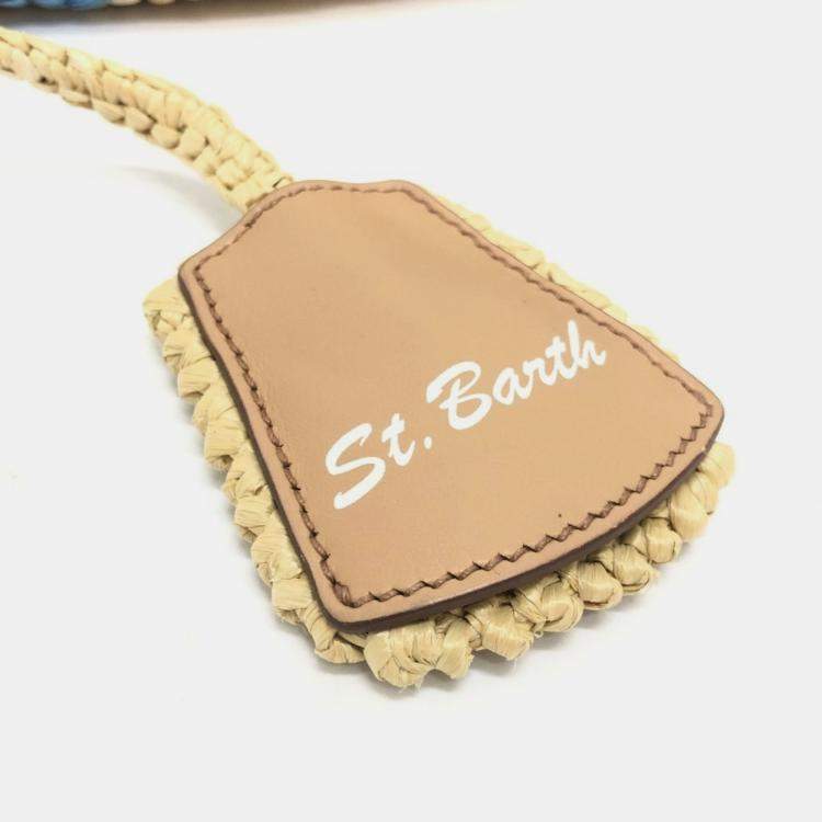 Pre Owned Prada Logo St. Barths Limited Edition Small Handbag Raffia Beige