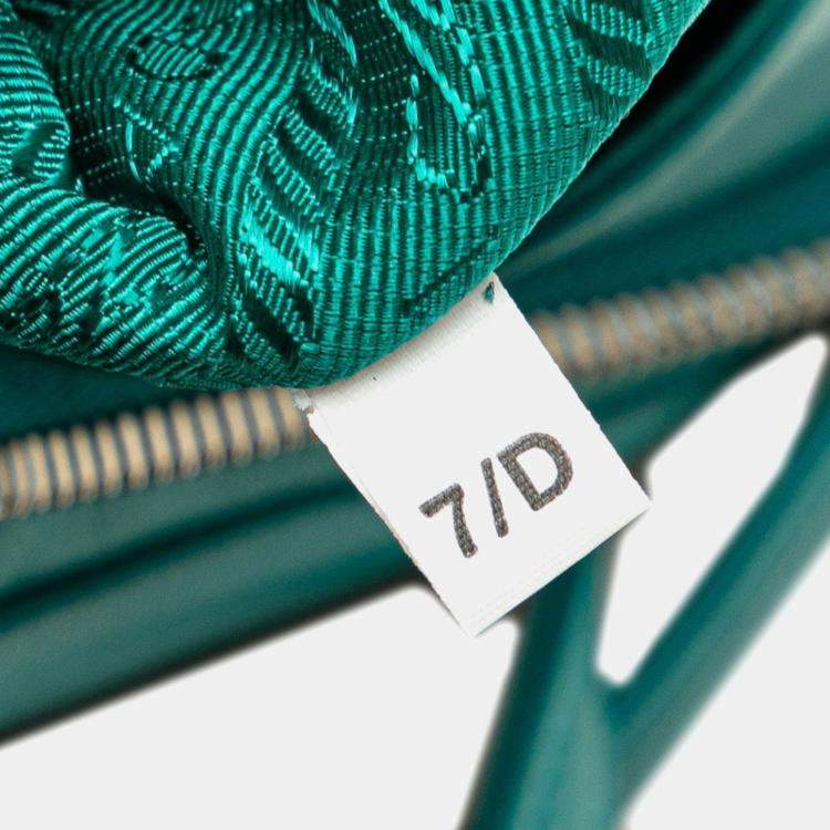 Pre Owned Prada Triangle Handbag/Shoulder Bag Blue-Green Padded Nappa Leather