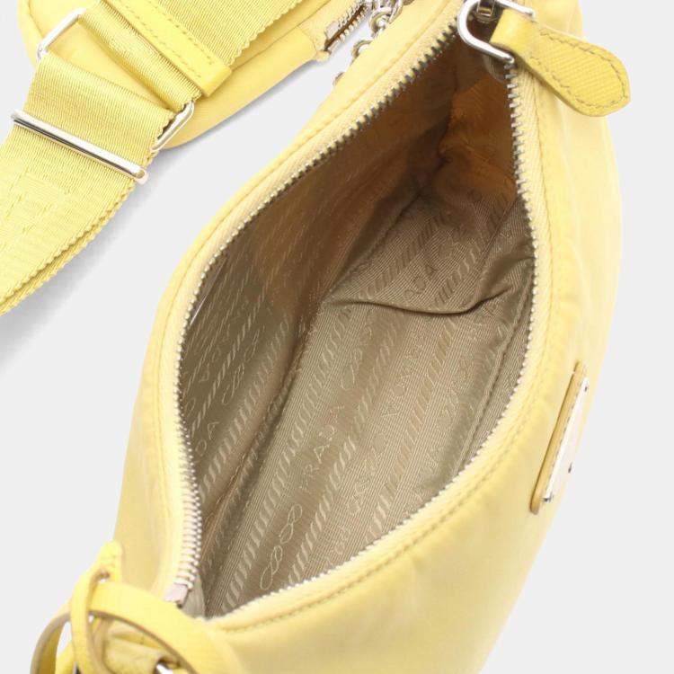 Pre Owned Prada Re-Edition 2005 Nylon Shoulder Bag Yellow