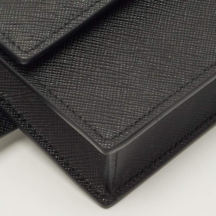 Pre Owned حقيبة خصر برادا جلد سافيانو أسود