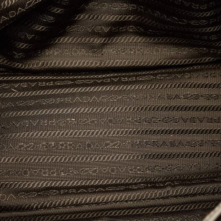 Pre Owned Prada Double Zip Large Grey Saffiano Leather Tote