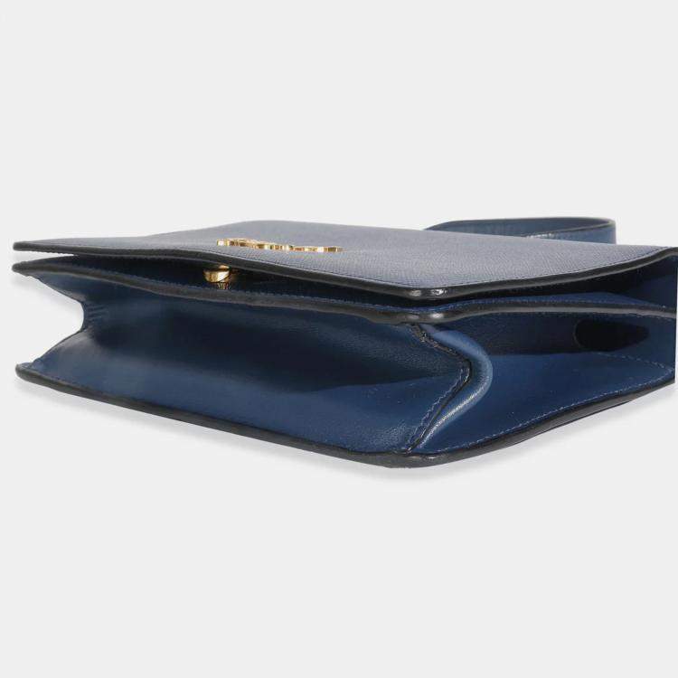 Pre Owned Prada Bluette Saffiano Lux Mini Chain Bag