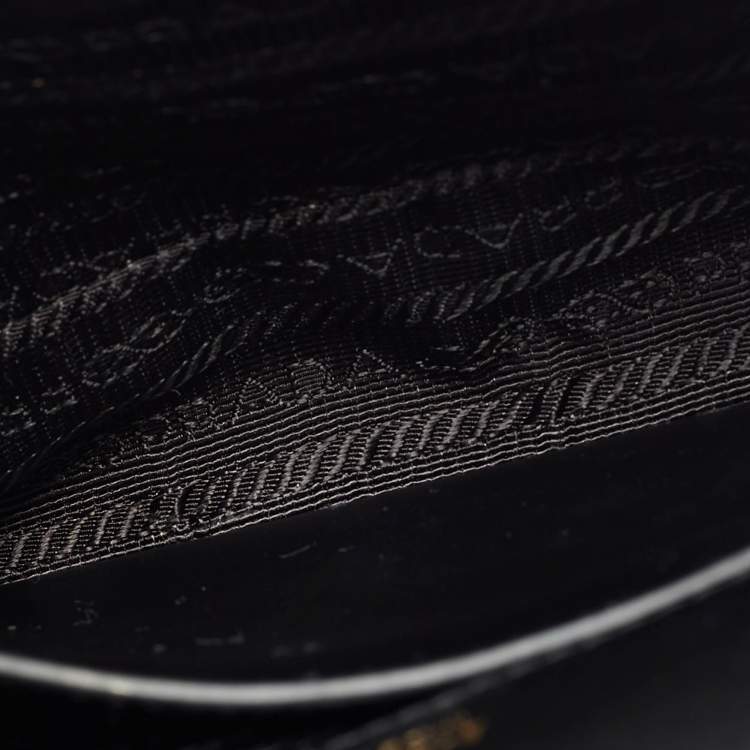 Pre Owned Prada Black Leather Cahier Convertible Belt Bag