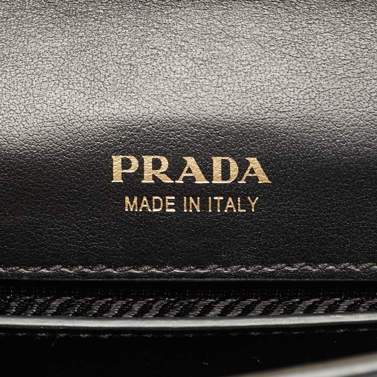 Pre Owned Prada Black Leather Cahier Convertible Belt Bag