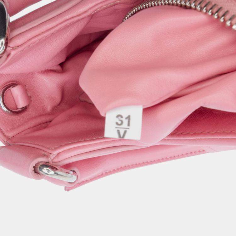 Pre Owned Prada Pink Nappa Soft Padded Re Edition 2002 Moon Satchel