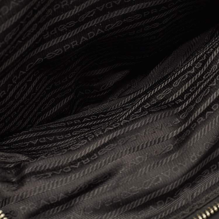 Pre Owned Prada Triple Compartment Black Nylon and Crocodile Tote