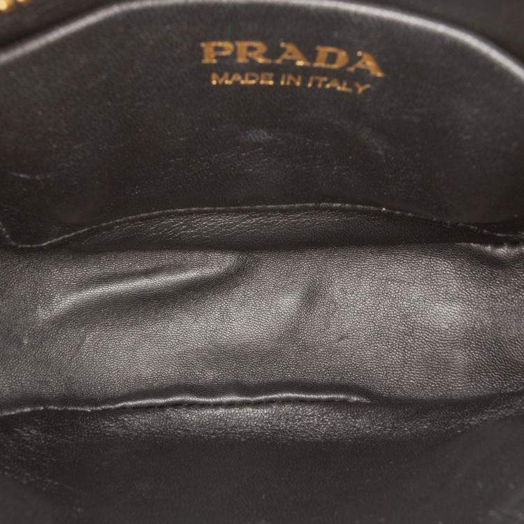 Pre Owned Prada Black Small Re Nylon and Leather Arque Satchel