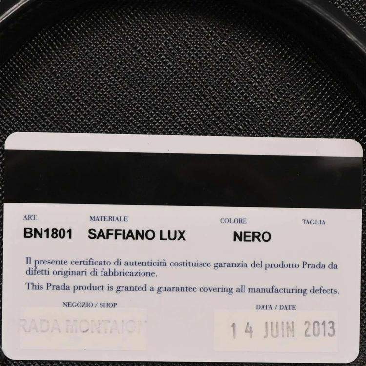 Pre Owned Prada Black Leather Galleria 2way Tote Handbag