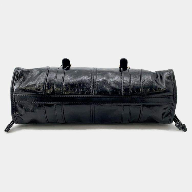 Pre Owned Prada Medium Leather Shoulder Bag Black