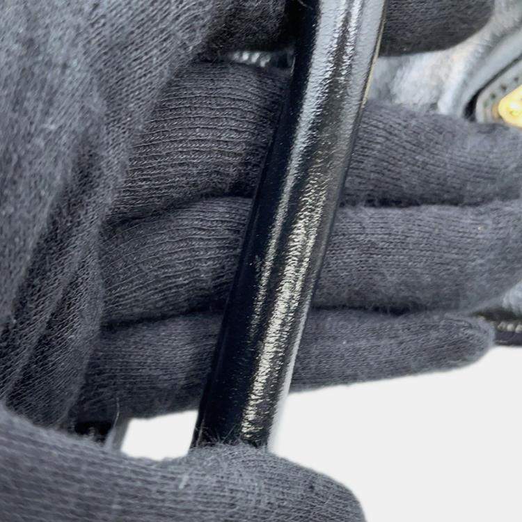 Pre Owned Prada Medium Leather Shoulder Bag Black