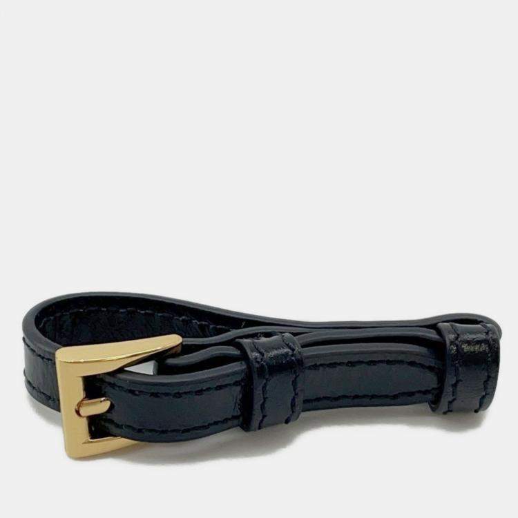 Pre Owned Prada Medium Leather Shoulder Bag Black