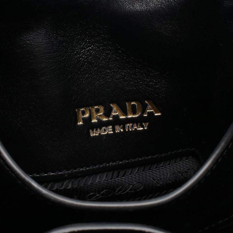 Pre Owned Prada Small Nappa Leather Handbag Black