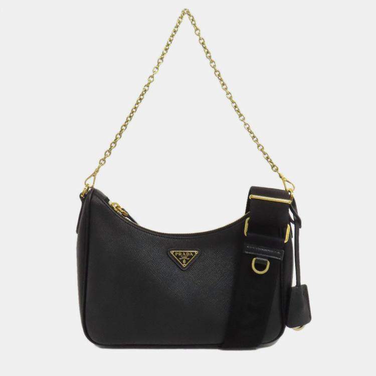 Pre Owned Prada Saffiano Shoulder Bag