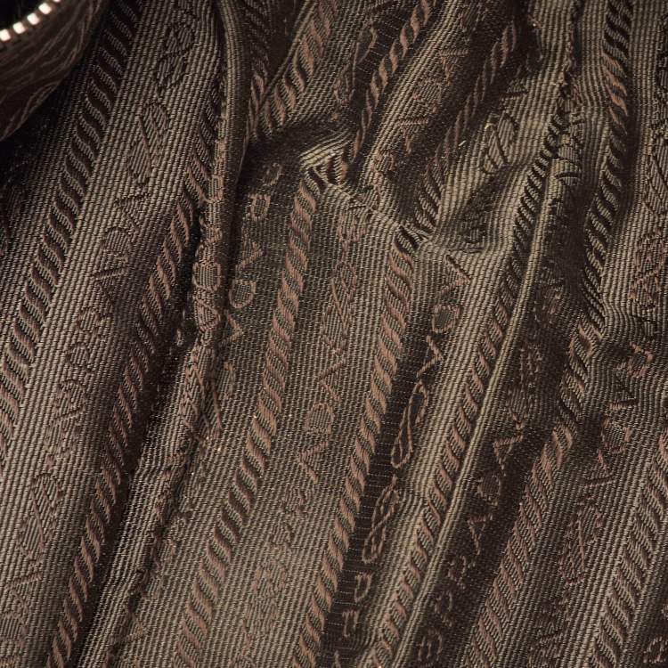 Pre Owned Prada Brown Nylon and Patent Leather New York Street Templi Flap Crossbody Bag