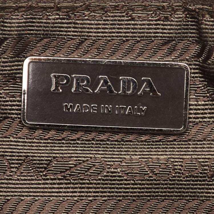 Pre Owned Prada Brown Nylon and Patent Leather New York Street Templi Flap Crossbody Bag