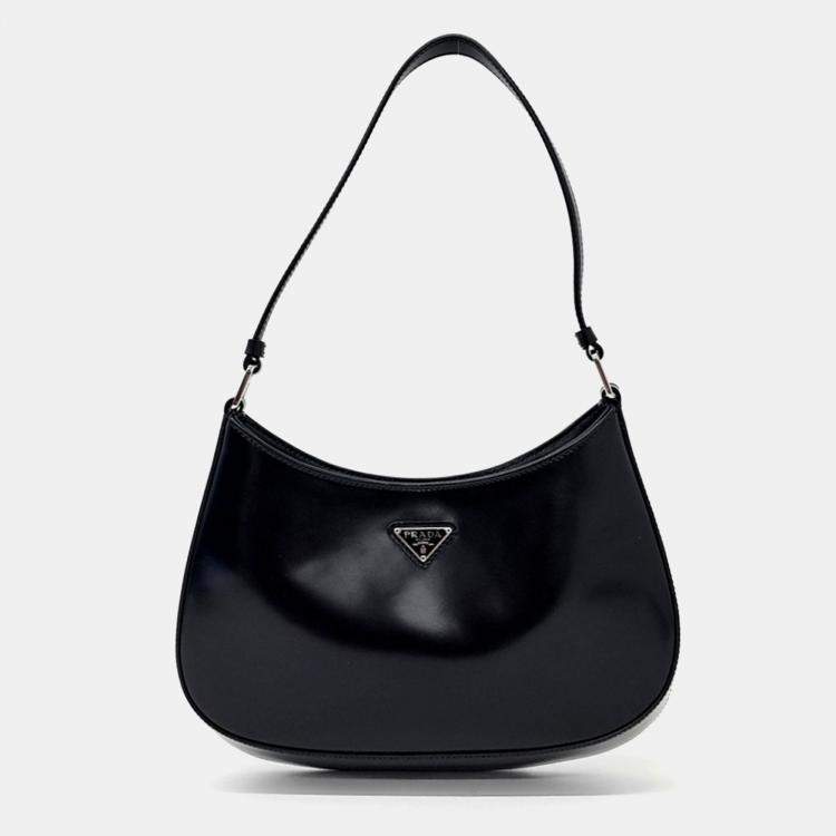 مملوكة مسبقًا Prada Black Leather Cleo Hobo Bag