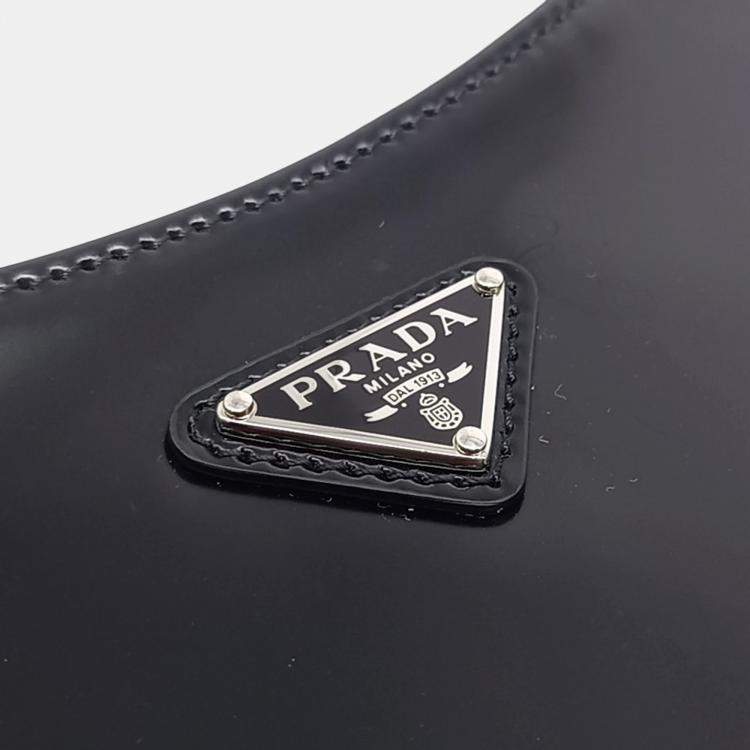 Pre Owned Prada Black Leather Cleo Hobo Bag