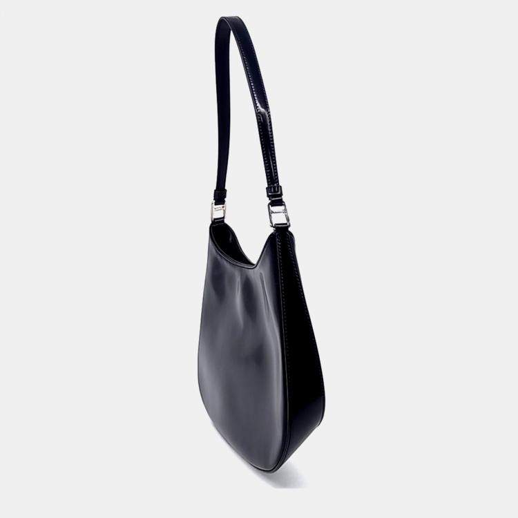 Pre Owned Prada Black Leather Cleo Hobo Bag