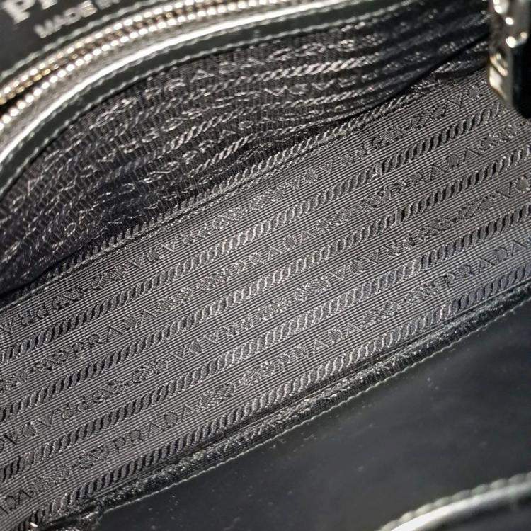 Pre Owned Prada Black Leather Soft Calf Diagram Crossbody Bag