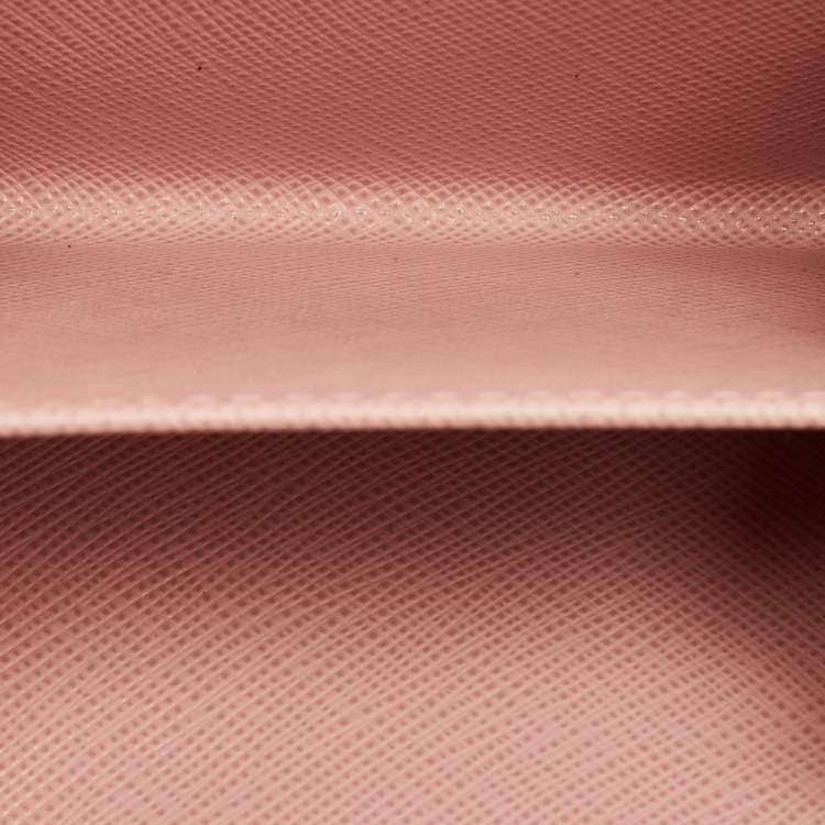 Pre Owned Prada Pink Saffiano Leather French Wallet
