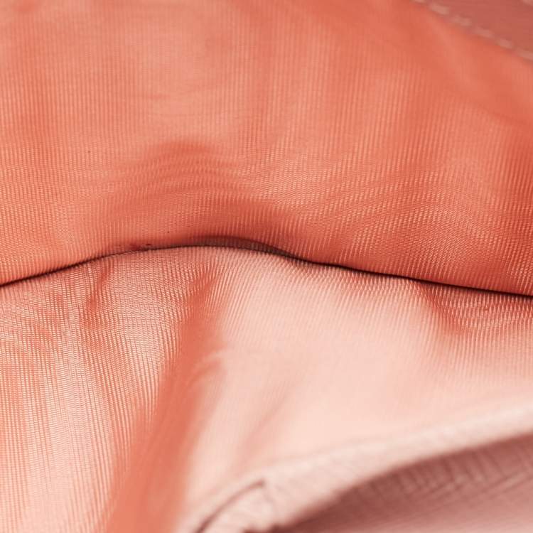 Pre Owned Prada Pink Saffiano Leather French Wallet