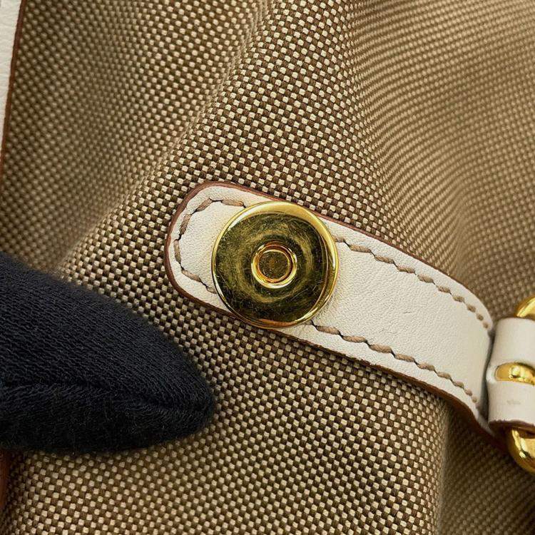 مملوكة مسبقًا Prada Logo Jacquard Backpack Beige Canvas