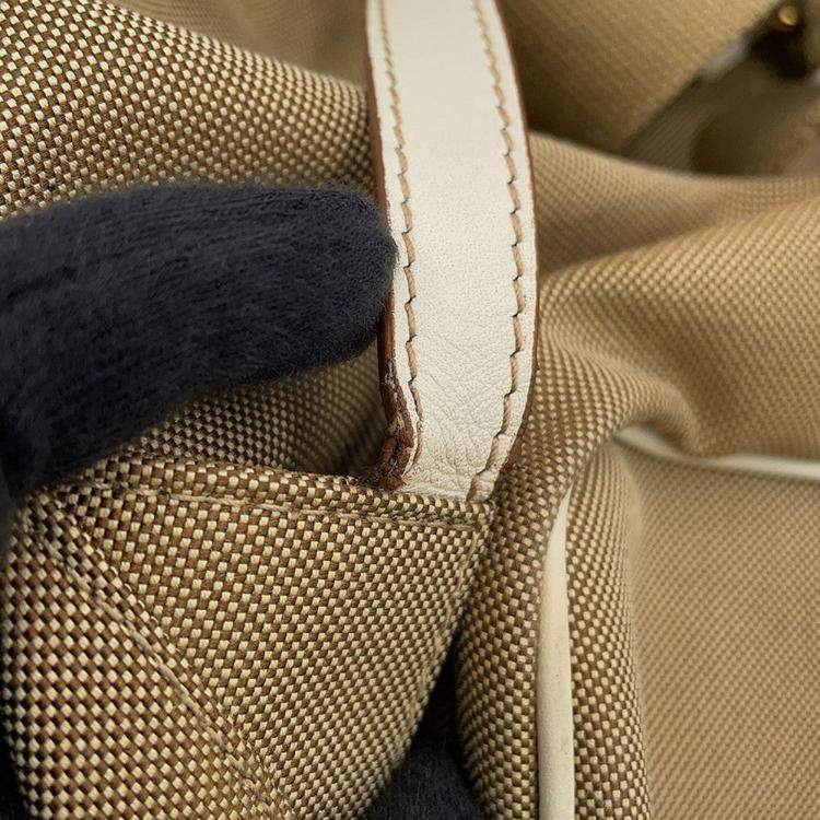 مملوكة مسبقًا Prada Logo Jacquard Backpack Beige Canvas