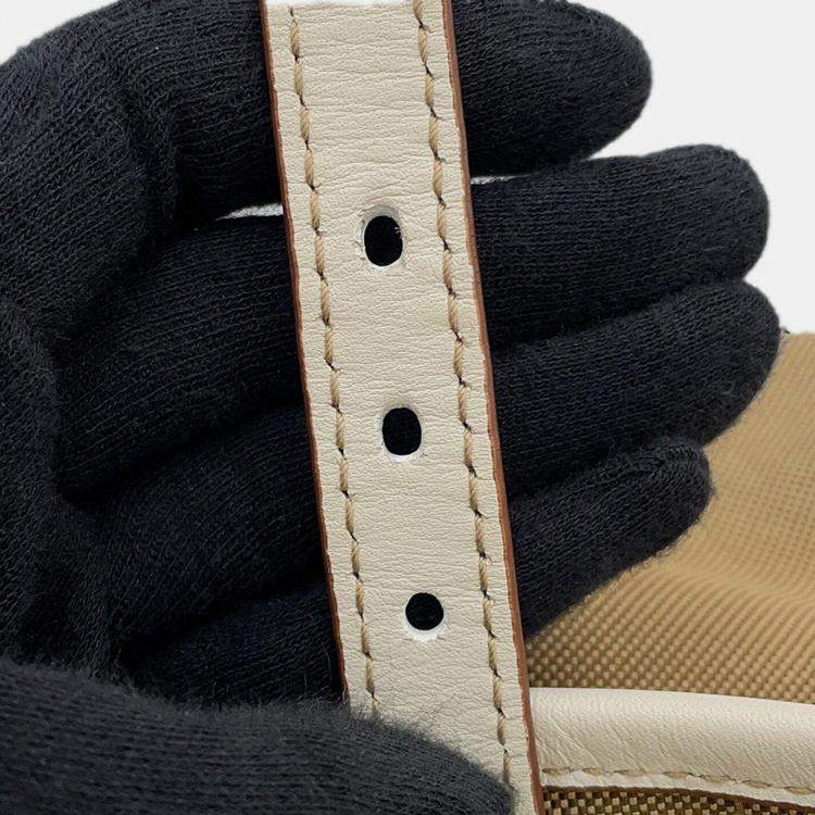 مملوكة مسبقًا Prada Logo Jacquard Backpack Beige Canvas