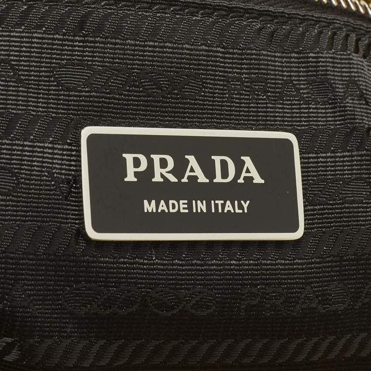 Pre Owned Prada Logo Yellow/Black Terry Cloth Tote