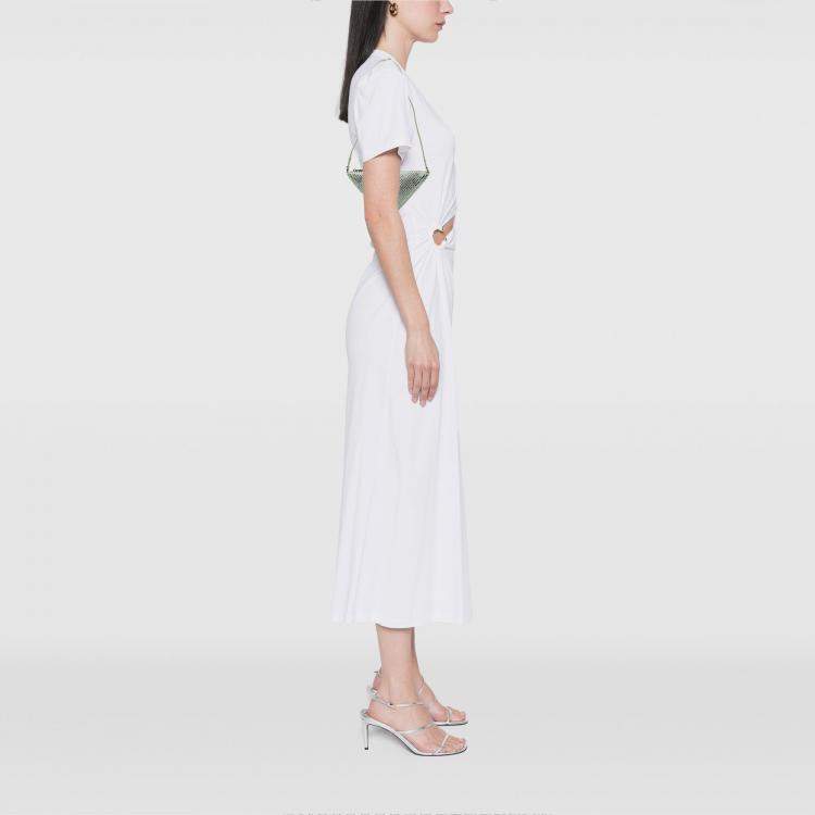 Pre Owned Prada Green Satin Crystal Embellished Triangle Pouch