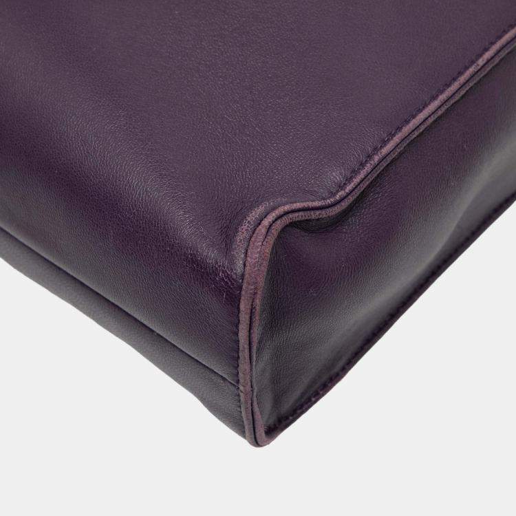 مملوكة مسبقًا Prada Purple Nappa Front Pocket Satchel