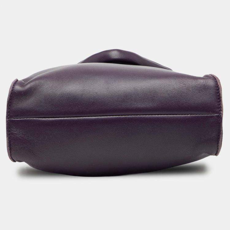 مملوكة مسبقًا Prada Purple Nappa Front Pocket Satchel