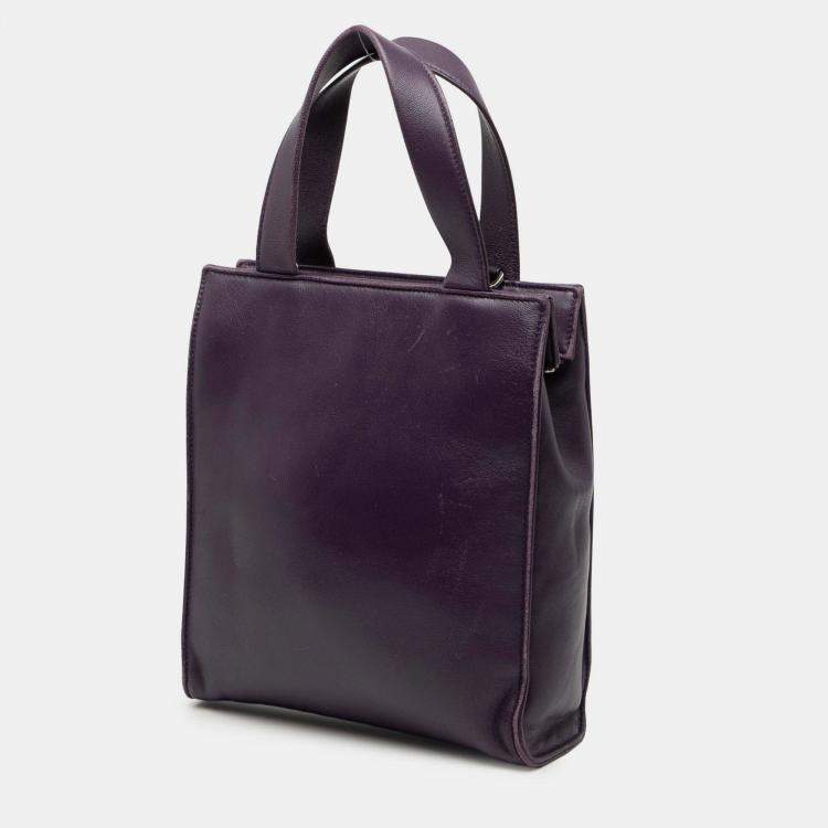 مملوكة مسبقًا Prada Purple Nappa Front Pocket Satchel