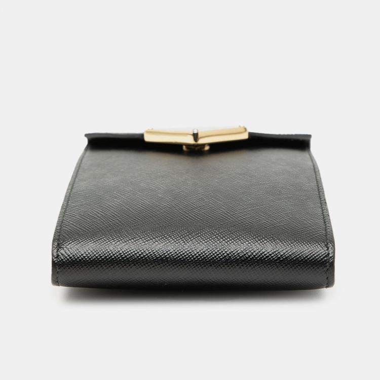 Pre Owned Prada Black Mini Saffiano Lux Top Handle Bag