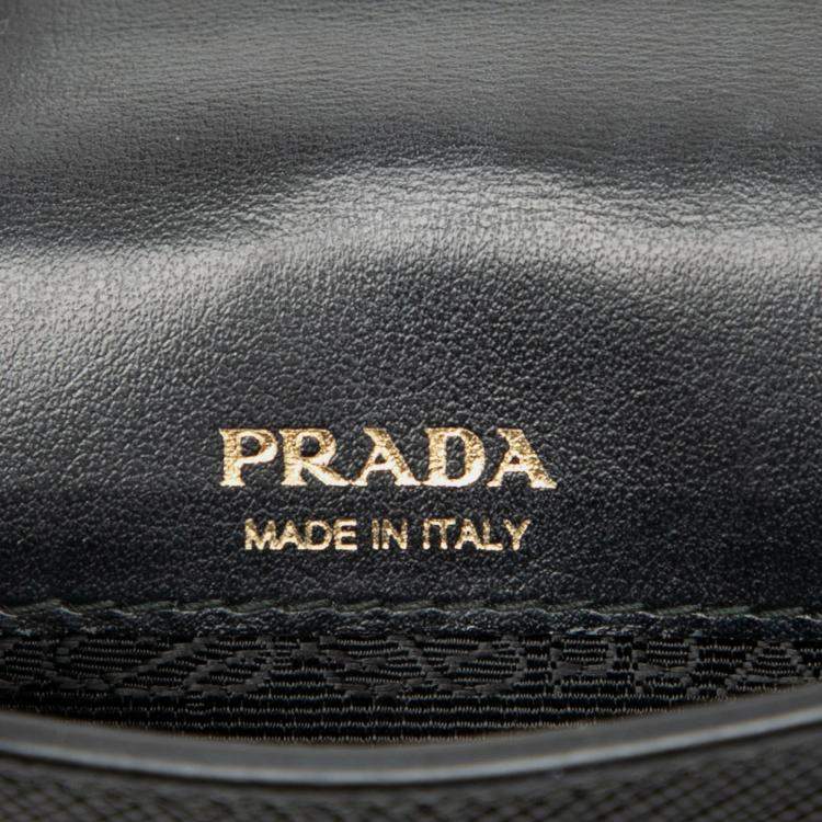 Pre Owned Prada Black Mini Saffiano Lux Top Handle Bag