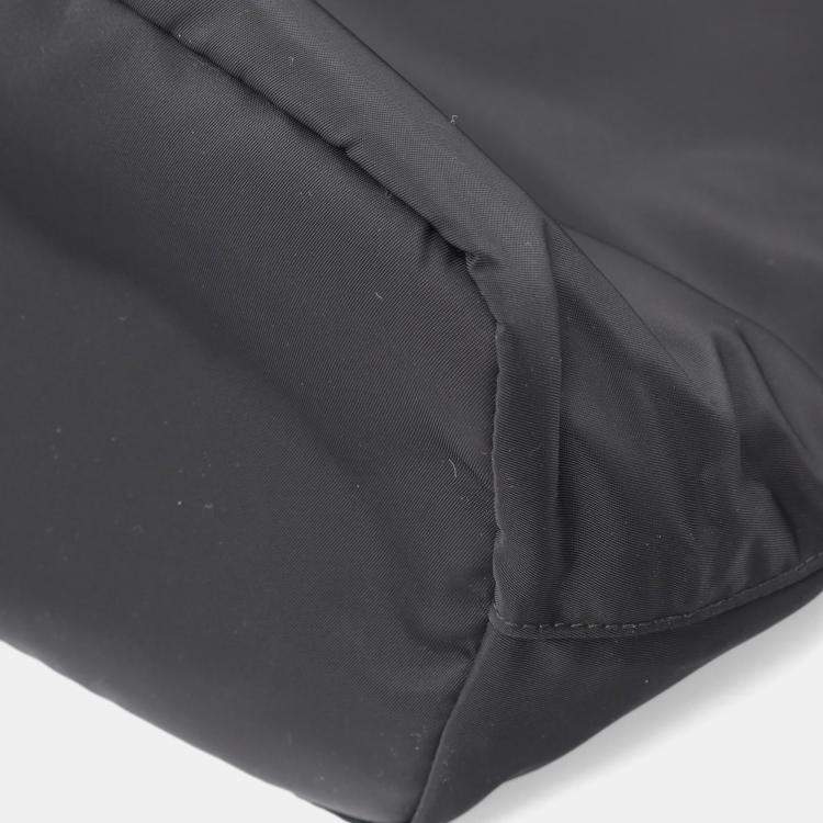 مملوكة مسبقًا Prada Tessuto Black Nylon Saffiano Leather Tote Bag
