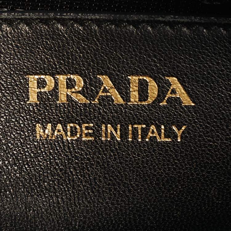 Pre Owned Prada Esplanade Black/Grey Saffiano Lux Leather Tote