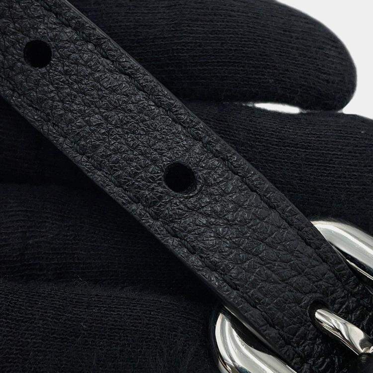 مملوكة مسبقًا Prada Vitello Dino Soft Leather Shoulder Bag Black Leather