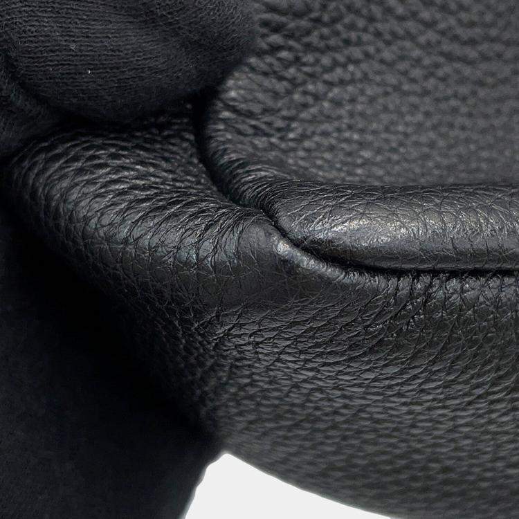 مملوكة مسبقًا Prada Vitello Dino Soft Leather Shoulder Bag Black Leather