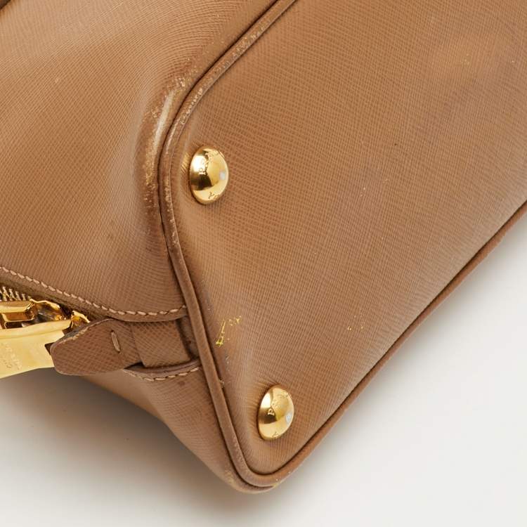 Pre Owned Prada Promenade Small Brown Saffiano Lux Leather Satchel