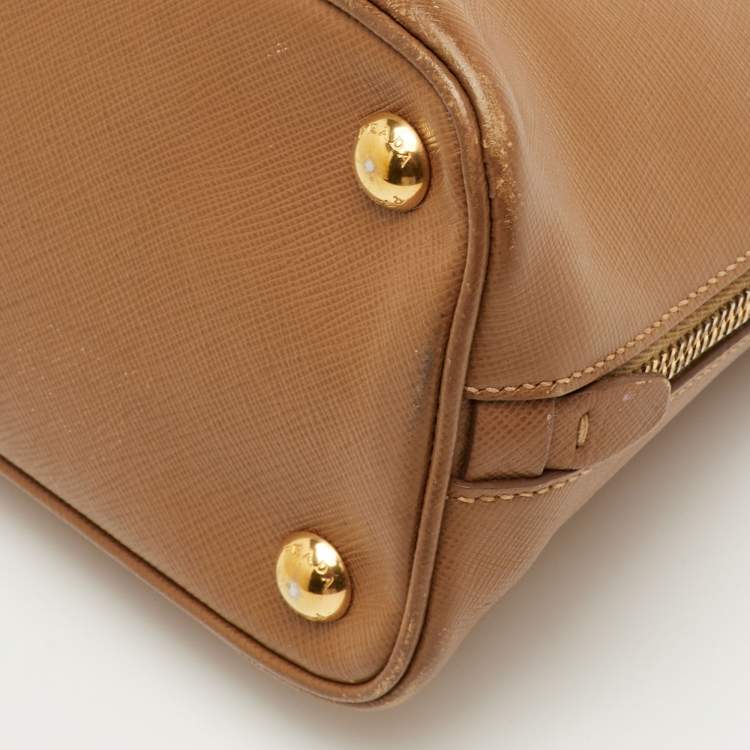 Pre Owned Prada Promenade Small Brown Saffiano Lux Leather Satchel