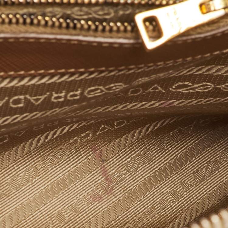 Pre Owned Prada Promenade Small Brown Saffiano Lux Leather Satchel