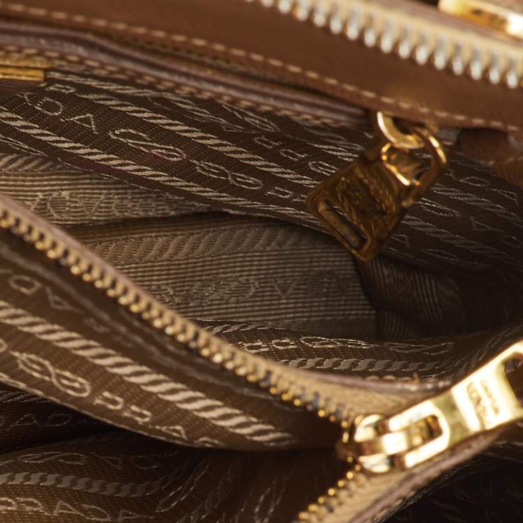 Pre Owned Prada Promenade Small Brown Saffiano Lux Leather Satchel