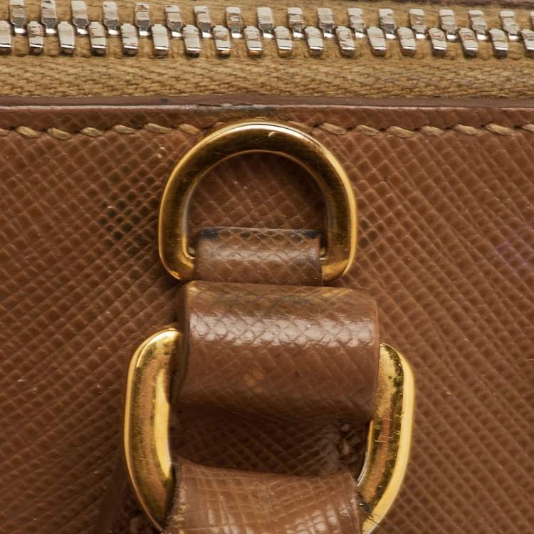 Pre Owned Prada Promenade Small Brown Saffiano Lux Leather Satchel