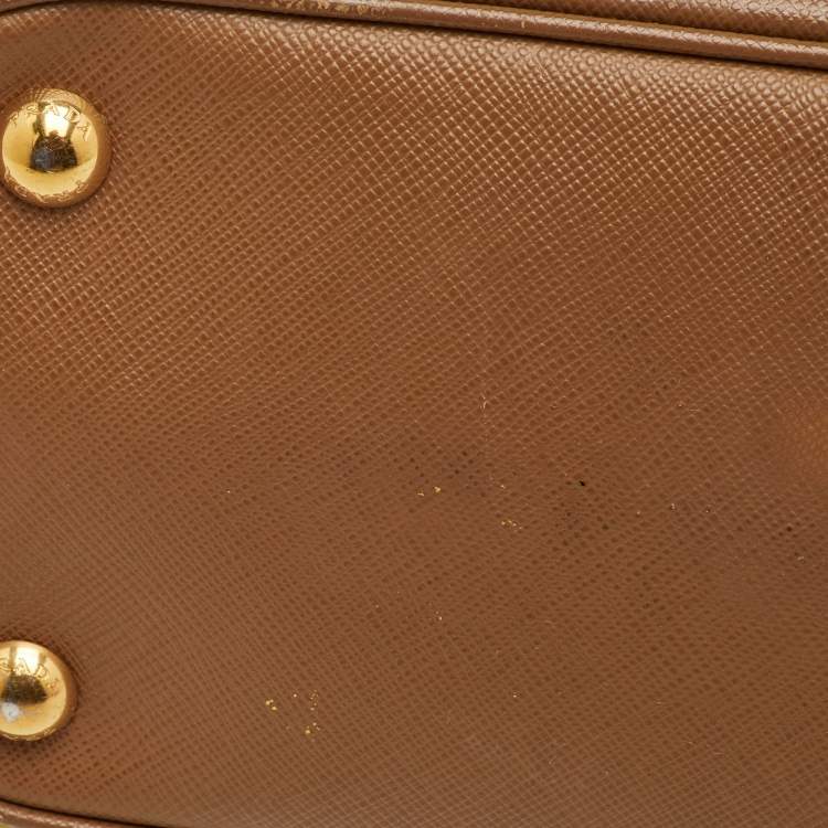 Pre Owned Prada Promenade Small Brown Saffiano Lux Leather Satchel
