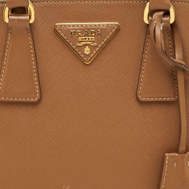 Pre Owned Prada Promenade Small Brown Saffiano Lux Leather Satchel