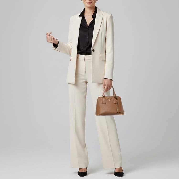 Pre Owned Prada Promenade Small Brown Saffiano Lux Leather Satchel