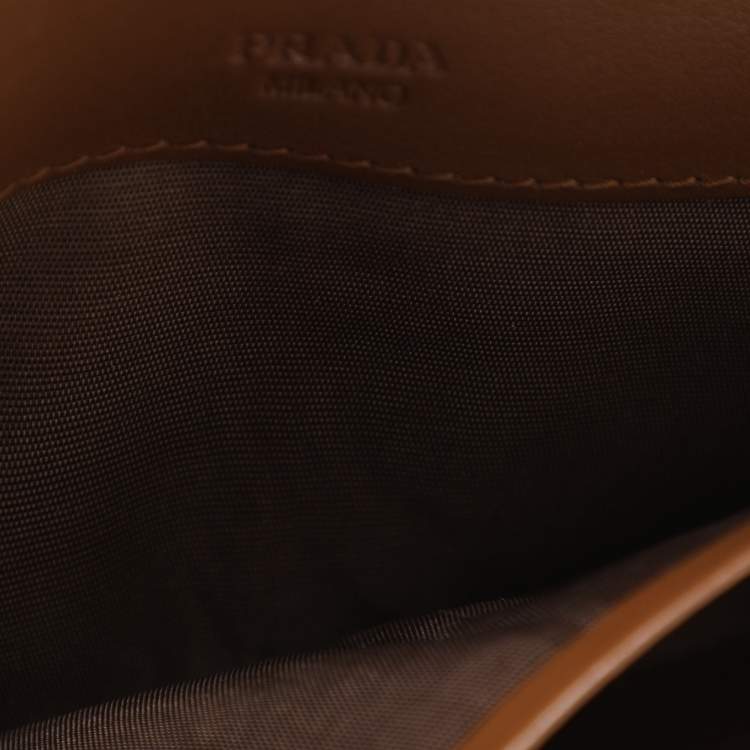 Pre Owned محفظة برادا جلد مبطن بني قارية