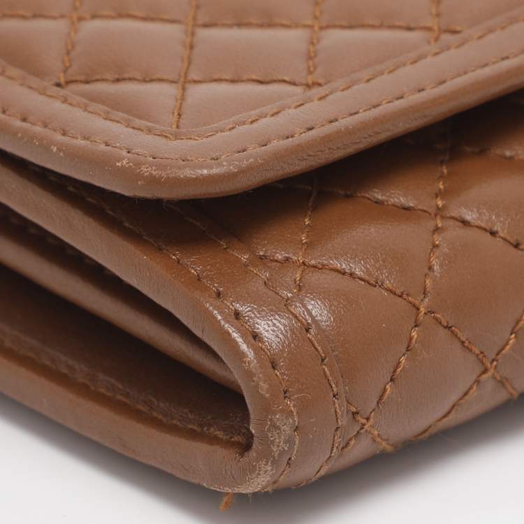 Pre Owned محفظة برادا جلد مبطن بني قارية