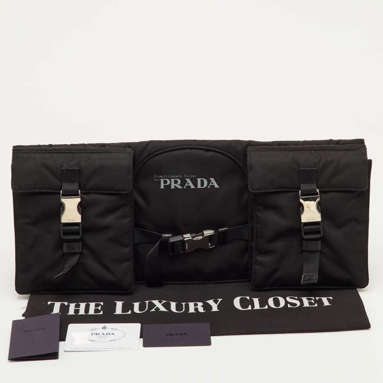 Pre Owned Prada Re-Nylon Black Nylon Elizabeth Diller Multifunctional Clutch